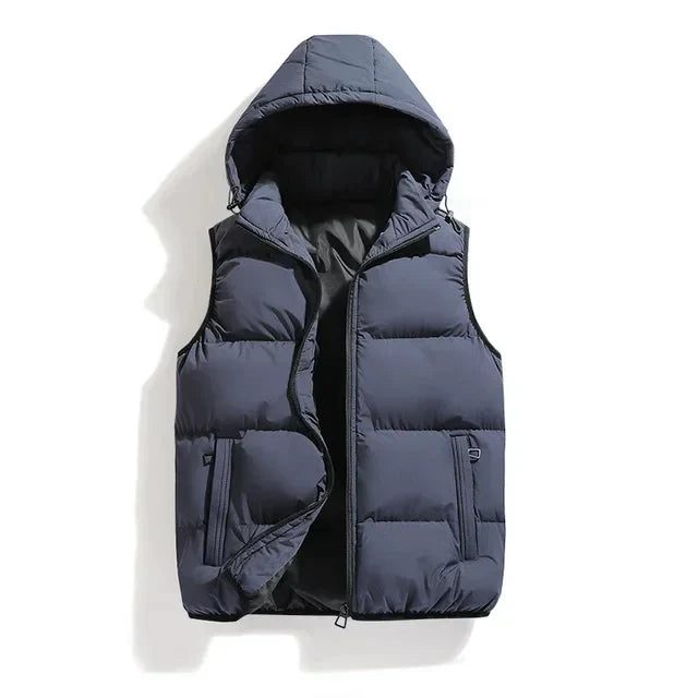 Puffer Vest | Hooded | Sleeveless | Bodywarmer | Men's Winter Gilet-Grace Aura
