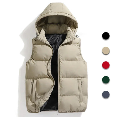 Puffer Vest | Hooded | Sleeveless | Bodywarmer | Men's Winter Gilet-Grace Aura