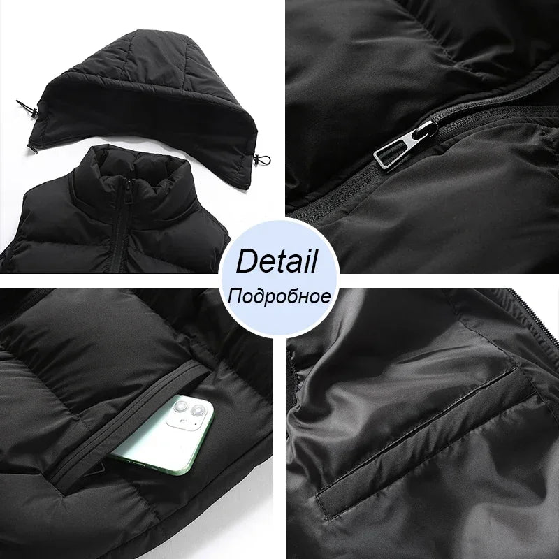 Puffer Vest | Hooded | Sleeveless | Bodywarmer | Men's Winter Gilet-Grace Aura