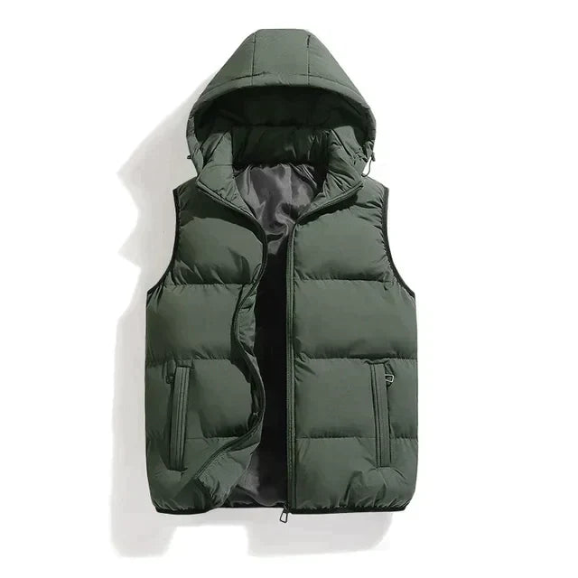 Puffer Vest | Hooded | Sleeveless | Bodywarmer | Men's Winter Gilet-Grace Aura