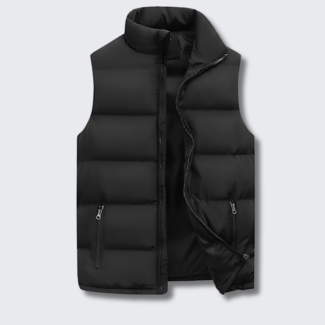 Puffer Vest - Men's Sleeveless Zip-Up Padded Bodywarmer Gilet-Grace Aura