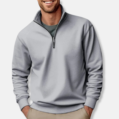 Quarter-Zip Sweatshirt - Casual - Relaxed Fit - Half-Zip Pullover - Men's Sweater-Grace Aura
