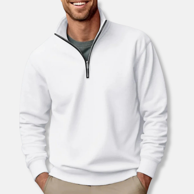 Quarter-Zip Sweatshirt - Casual - Relaxed Fit - Half-Zip Pullover - Men's Sweater-Grace Aura
