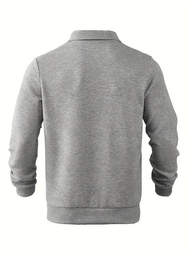 Quarter Zip Sweatshirt | Collared | Regular zip | Mens Half Zip Pullover | Men's Clothing-Grace Aura