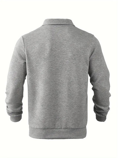 Quarter Zip Sweatshirt | Collared | Regular zip | Mens Half Zip Pullover | Men's Clothing-Grace Aura