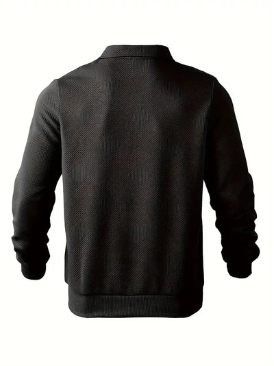 Quarter Zip Sweatshirt | Collared | Regular zip | Mens Half Zip Pullover | Men's Clothing-Grace Aura