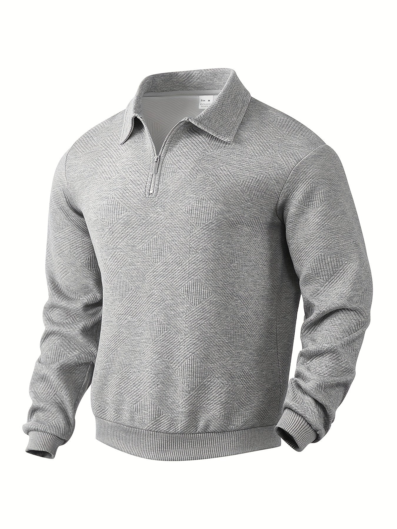 Quarter Zip Sweatshirt | Collared | Regular zip | Mens Half Zip Pullover | Men's Clothing-Grace Aura