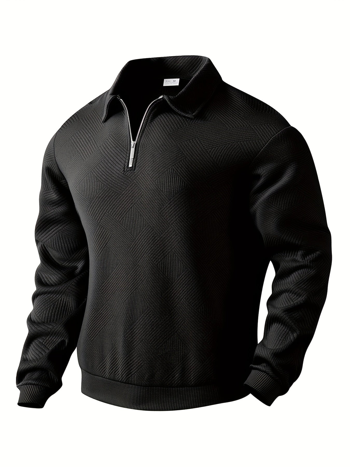 Quarter Zip Sweatshirt | Collared | Regular zip | Mens Half Zip Pullover | Men's Clothing-Grace Aura
