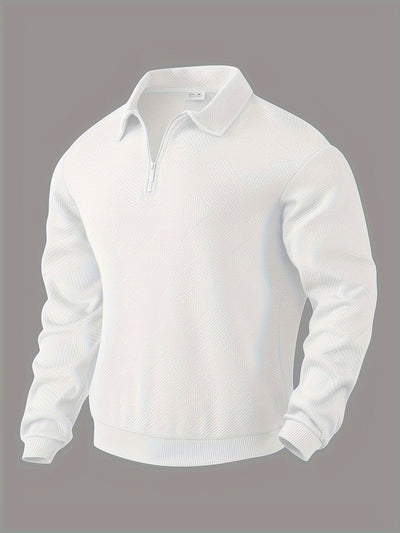 Quarter Zip Sweatshirt | Collared | Regular zip | Mens Half Zip Pullover | Men's Clothing-Grace Aura
