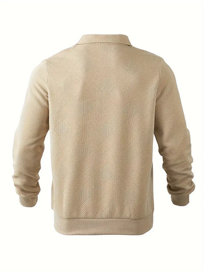 Quarter Zip Sweatshirt | Collared | Regular zip | Mens Half Zip Pullover | Men's Clothing-Grace Aura