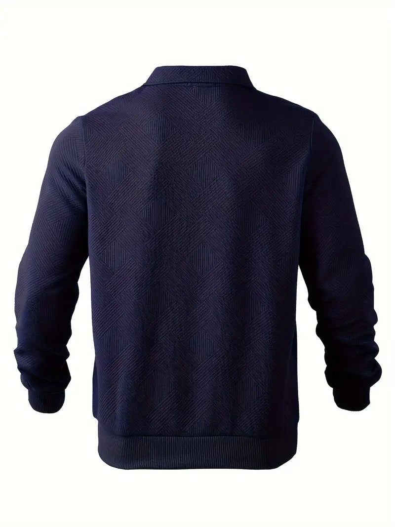 Quarter Zip Sweatshirt | Collared | Regular zip | Mens Half Zip Pullover | Men's Clothing-Grace Aura