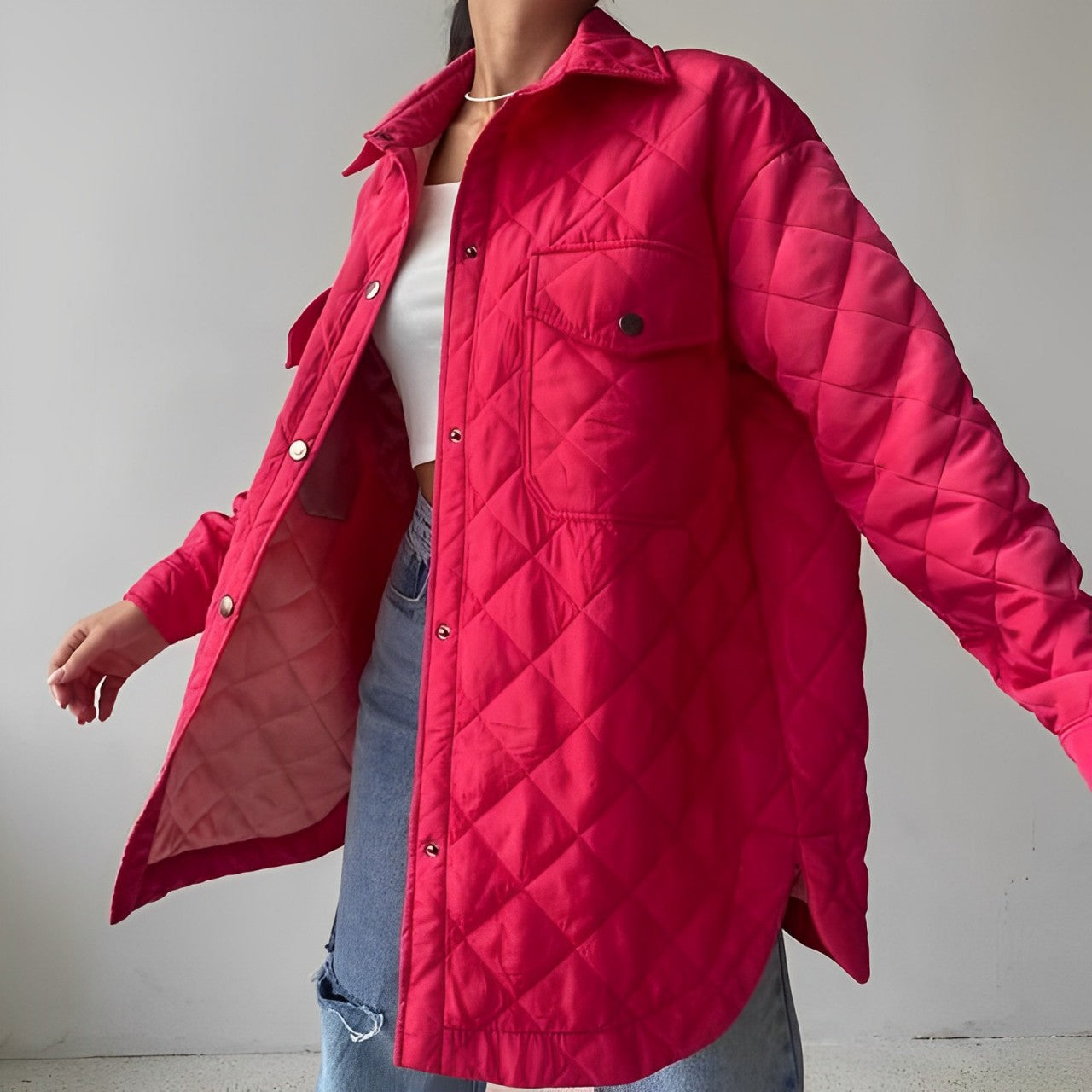 Quilted Jacket | Belt | Lightweight | Padded Jacket | Women's Winter Jacket-Grace Aura
