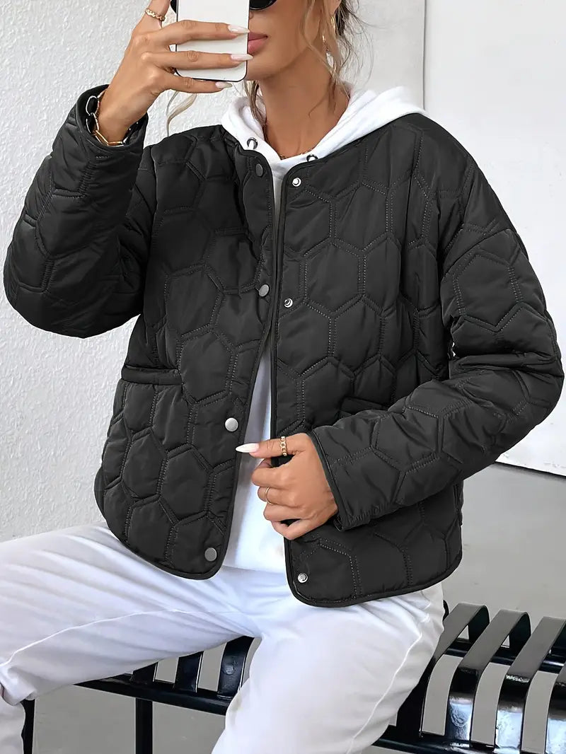 Quilted Jacket | Short | Lightweight | Padded Jacket | Women's Jacket-Grace Aura