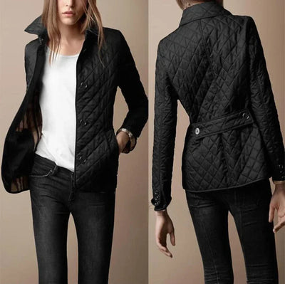 Quilted Jacket | Single Breasted | Slim Fit | Autumn Jacket | Women's Jacket-Grace Aura