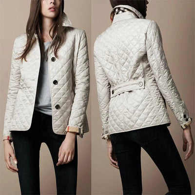 Quilted Jacket | Single Breasted | Slim Fit | Autumn Jacket | Women's Jacket-Grace Aura