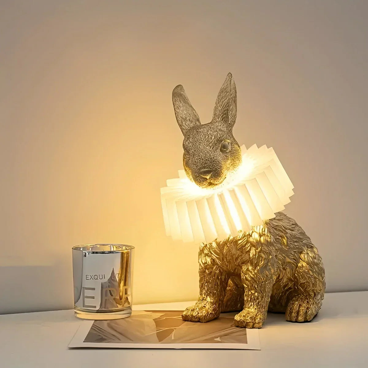 RabbitGleam - Artistic modern rabbit table lamp-Grace Aura
