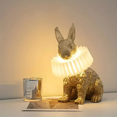RabbitGleam - Artistic modern rabbit table lamp-Grace Aura