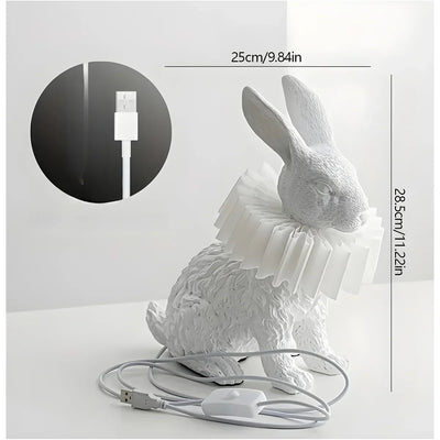 RabbitGleam - Artistic modern rabbit table lamp-Grace Aura
