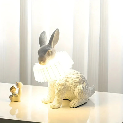 RabbitGleam - Artistic modern rabbit table lamp-Grace Aura