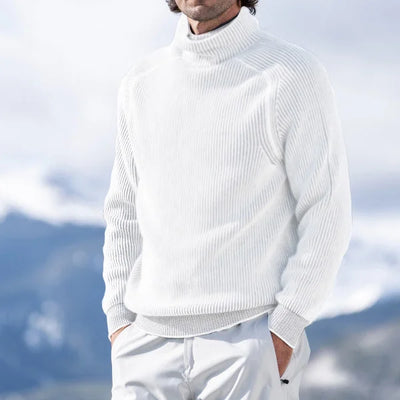 Roll Neck Jumper | Rib Knit | Turtleneck | Winter Pullover | Mens Knit Sweater-Grace Aura