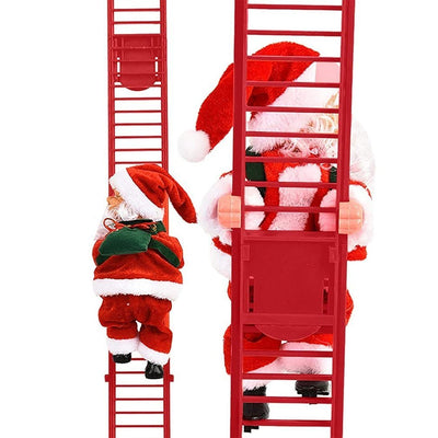 Santa Climbing Ladder | Music | Battery Operated | Climbing Santa's | Christmas Decoration-Grace Aura