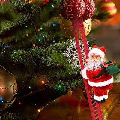 Santa Climbing Ladder | Music | Battery Operated | Climbing Santa's | Christmas Decoration-Grace Aura
