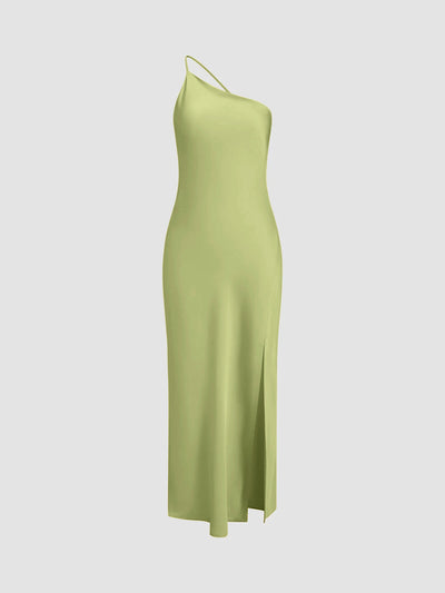Satin Dress | Maxi | Slit | Backless Dress | Summer Dress-Grace Aura