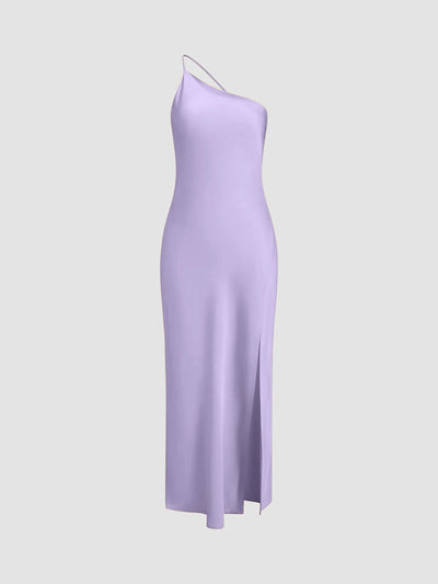 Satin Dress | Maxi | Slit | Backless Dress | Summer Dress-Grace Aura
