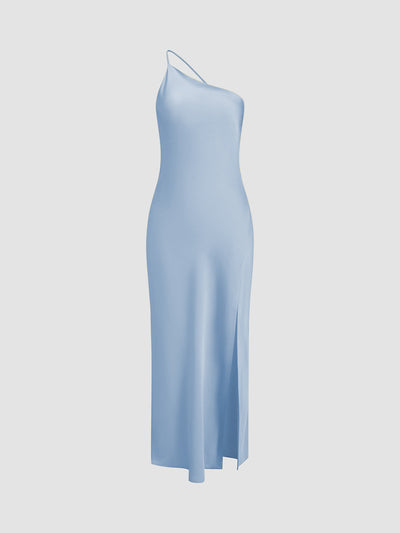 Satin Dress | Maxi | Slit | Backless Dress | Summer Dress-Grace Aura