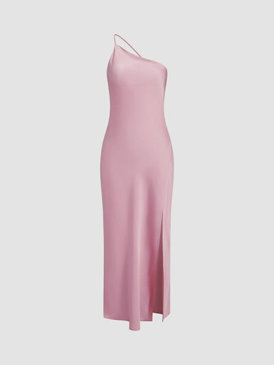 Satin Dress | Maxi | Slit | Backless Dress | Summer Dress-Grace Aura