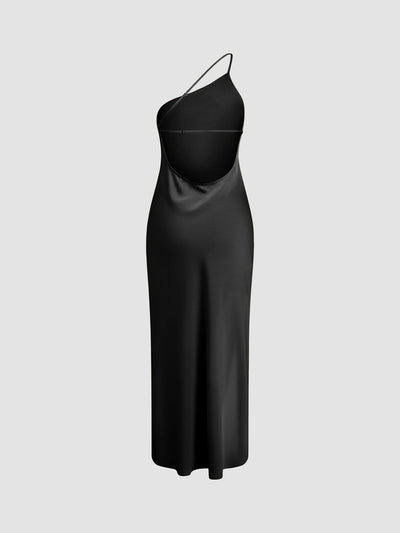 Satin Dress | Maxi | Slit | Backless Dress | Summer Dress-Grace Aura