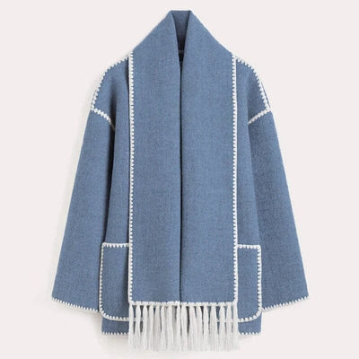 Scarf Coat | Single Breasted | Loose Fit | Winter Coat | Women's Coat-Grace Aura