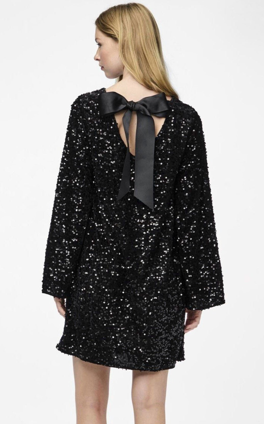 Sequin Dress - Women's Long Sleeve Sparkly Mini Party Dress-Grace Aura