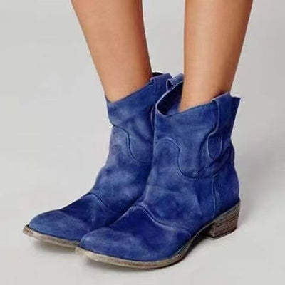 Short Cowboy Boots | Western | Suede | Ankle Boots | Women's Boots-Grace Aura