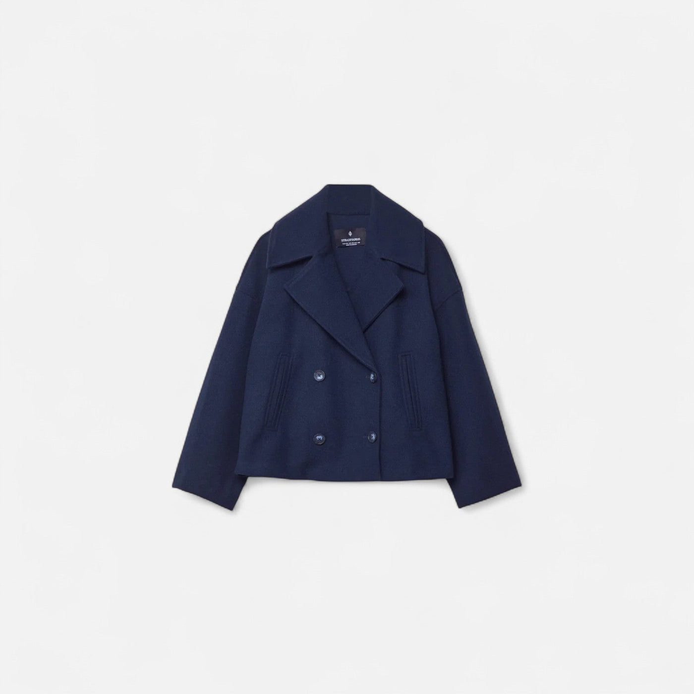 Short Pea Coat | Double Breasted | Relaxed Fit | Short Trench Coat | Women's Jacket-Grace Aura