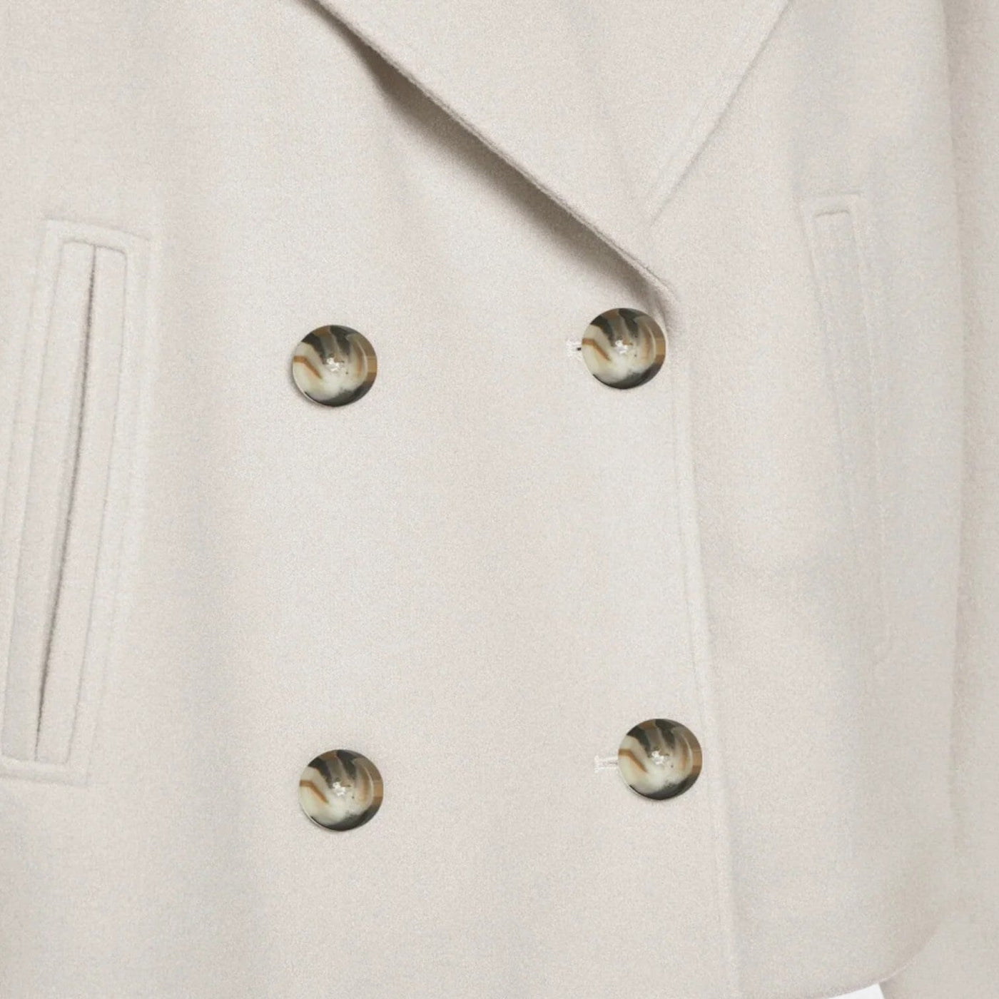 Short Pea Coat | Double Breasted | Relaxed Fit | Short Trench Coat | Women's Jacket-Grace Aura