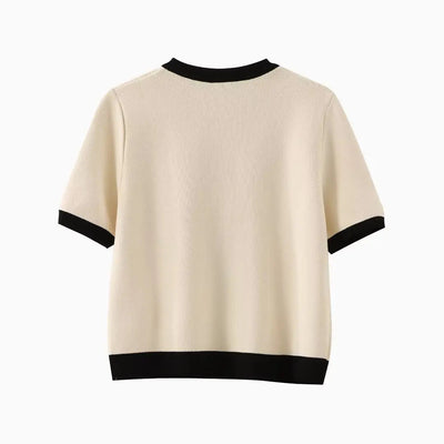 Short Sleeve Cardigan | Button-Up | Knitted | Short Sleeve Sweater | Women's Clothing-Grace Aura