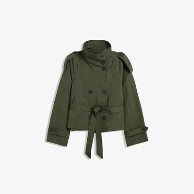 Short Trench Coat - Women's Single Breasted Trench Coat with Belt-Grace Aura