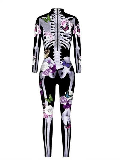 Skeleton Costume - Women's Floral Skeleton Halloween Costume-Grace Aura