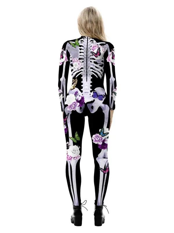 Skeleton Costume - Women's Floral Skeleton Halloween Costume-Grace Aura