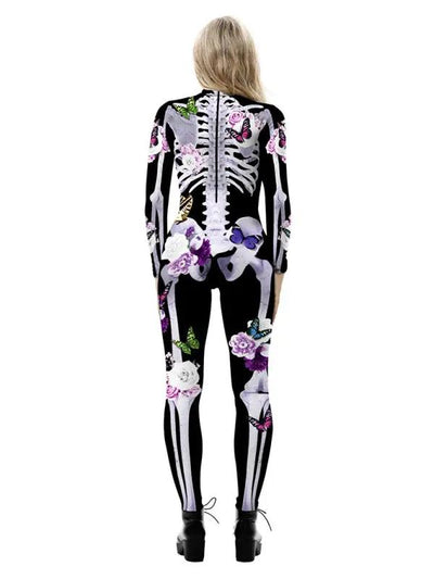 Skeleton Costume - Women's Floral Skeleton Halloween Costume-Grace Aura