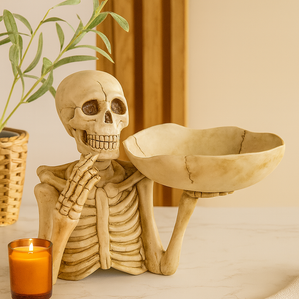 Skeleton Decor - Skull Bowl Table Decor for Halloween-Grace Aura