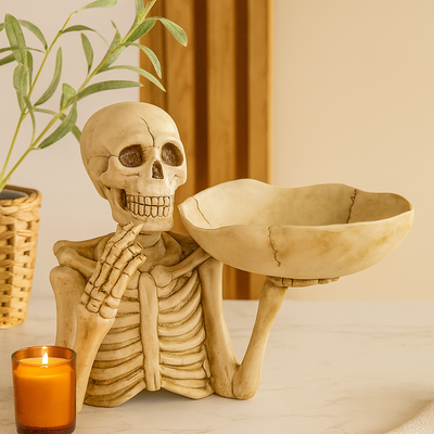 Skeleton Decor - Skull Bowl Table Decor for Halloween-Grace Aura