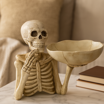 Skeleton Decor - Skull Bowl Table Decor for Halloween-Grace Aura