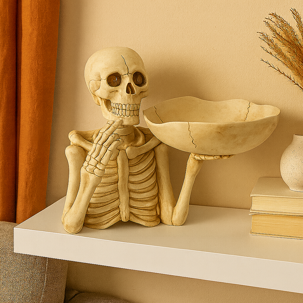 Skeleton Decor - Skull Bowl Table Decor for Halloween-Grace Aura
