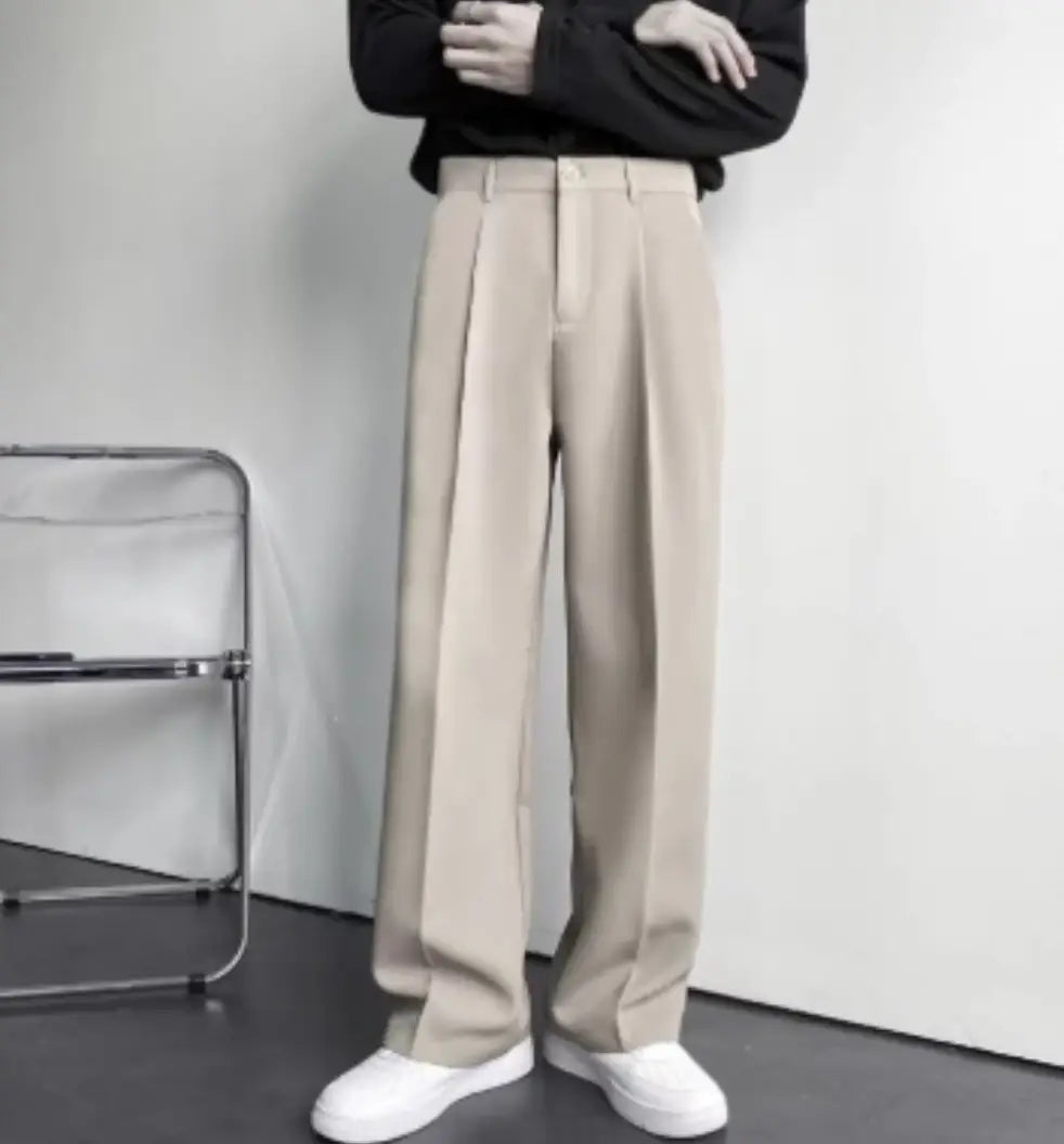 Slack Pants - Wide Leg - High Waist - Pleated Pants - Women's Pants-Grace Aura