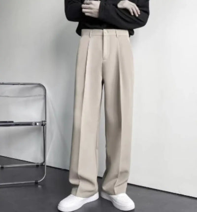 Slack Pants - Wide Leg - High Waist - Pleated Pants - Women's Pants-Grace Aura