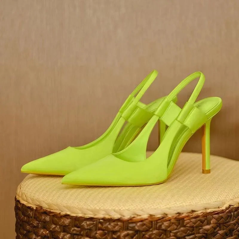 Slingback Heels - Pointed Toe - High Heel - Slingback Pumps - Women's Heels-Grace Aura