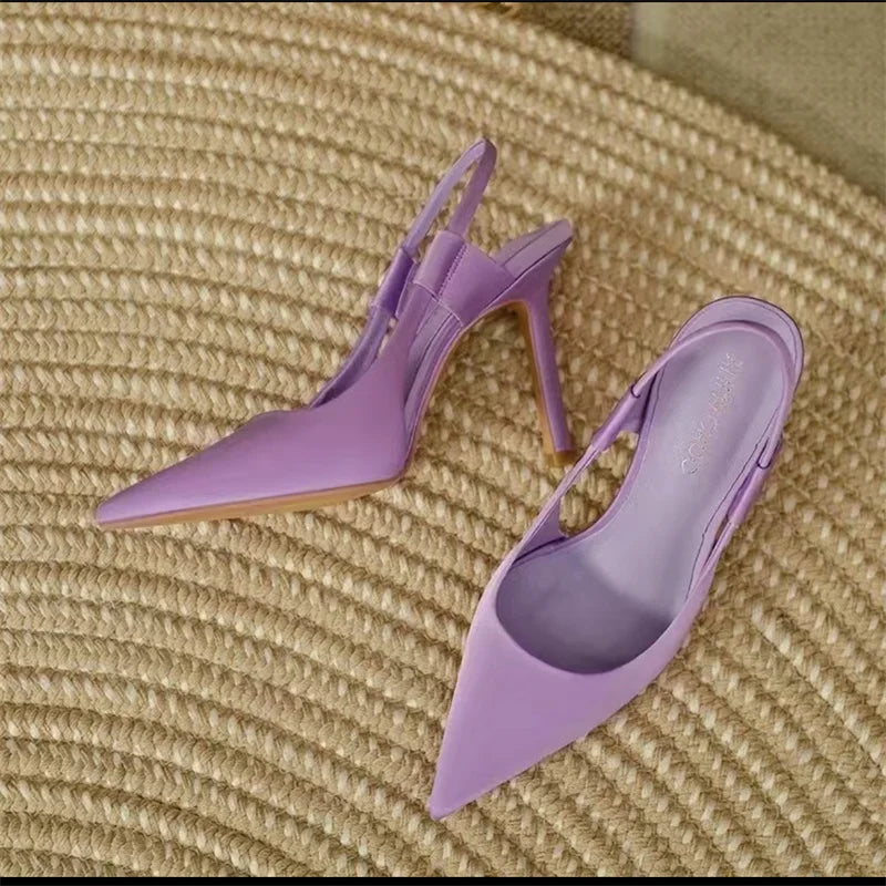 Slingback Heels - Pointed Toe - High Heel - Slingback Pumps - Women's Heels-Grace Aura