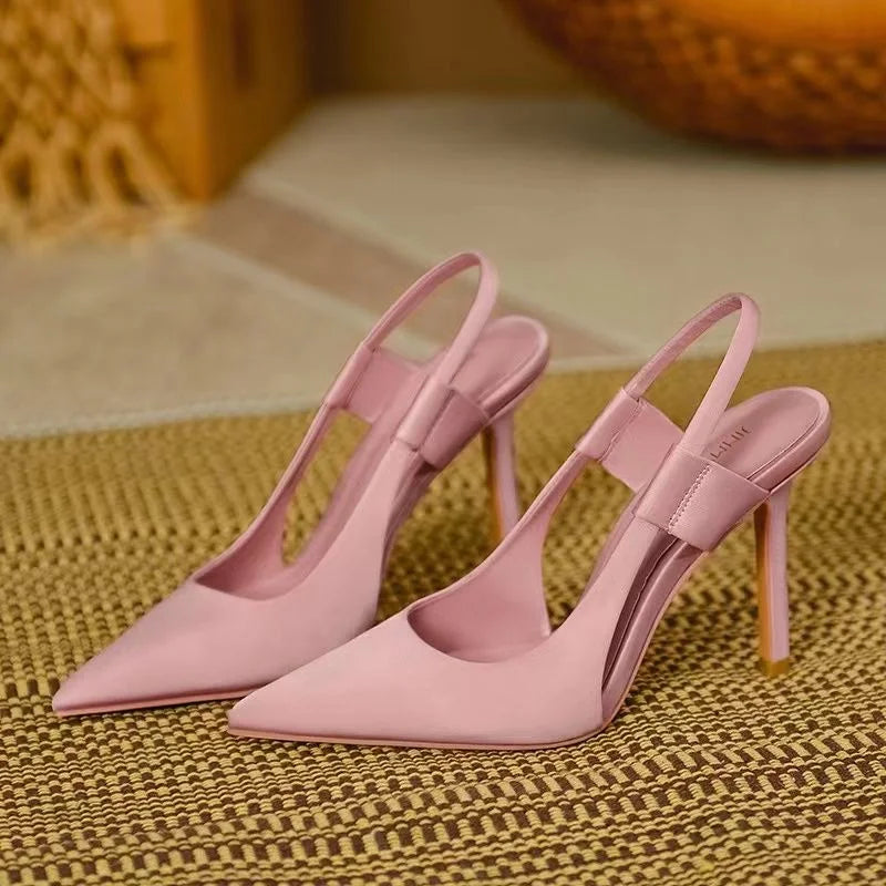 Slingback Heels - Pointed Toe - High Heel - Slingback Pumps - Women's Heels-Grace Aura